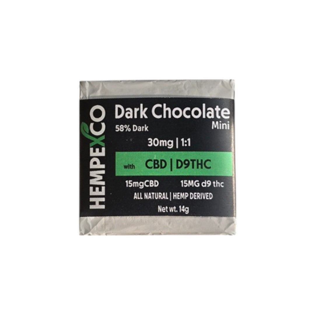 Hempexco 30mg chocolate with CBD and Delta-9 THC