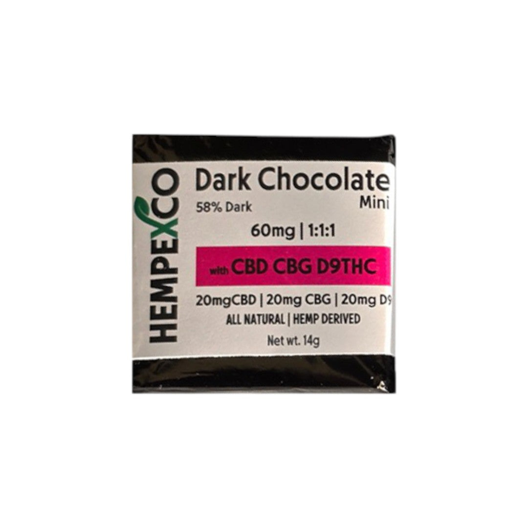 Hempexco Chocolate 60mg with CBD CBG and Delta-9 THC