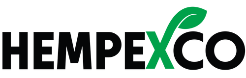 Hempexco horizontal logo with X leaf
